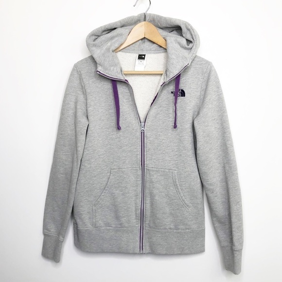 NORTH face gray play purple accent, zip front hoodie - Picture 10 of 10